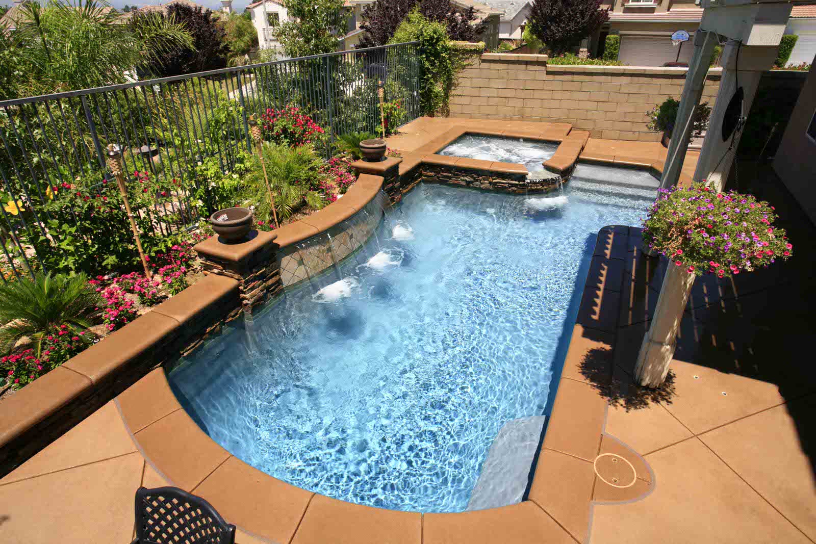 Small backyard with swimming pool